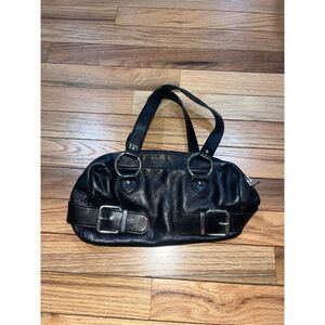 Y2K Banana Republic Black Cow Leather Mini Shoulder Bag Buckles Bratz Astor